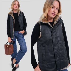 Tuckernuck Emilia wax faux fur reversible vest medium